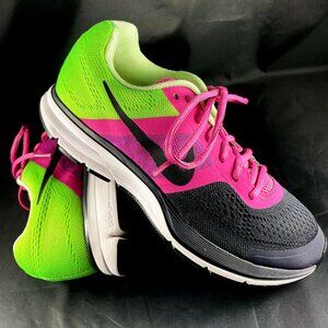 Excellent Condition Nike Air Zoom Pegasus 30 Slate Gray Pink Lime Green Womens 8